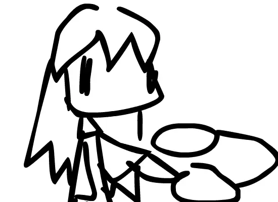 Headphones character takes off her headphones!